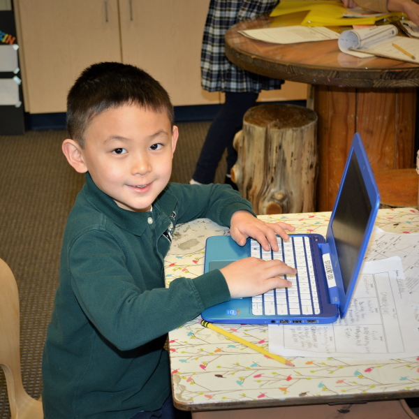 Young child at computer